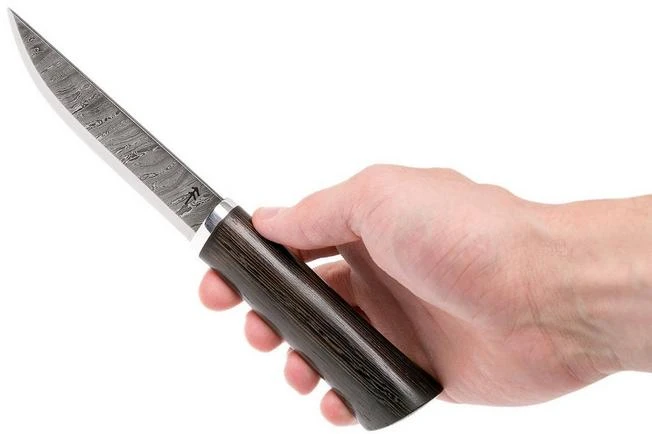 Autine Damascus Bushcraft, Wengé, Damask, Brown RH Sheath, Bushcraft Knife 8 Autine Damascus Bushcraft, Wengé, Damask, Brown RH Sheath, Bushcraft Knife - Image 6