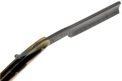 Böker Manufaktur Damascus Horn Straight Razor 140523DAM -Knives Discount Store BO140523DAM 04 boker