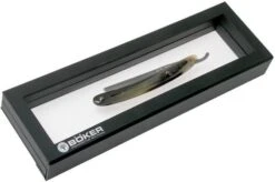 Böker Manufaktur Damascus Horn Straight Razor 140523DAM -Knives Discount Store BO140523DAM 06 boker