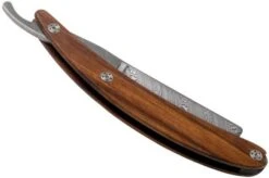 Böker Manufaktur Master Cutter Damascus, Desert Ironwood 140800DAM Straight Razor -Knives Discount Store BO140800DAM 04 boker
