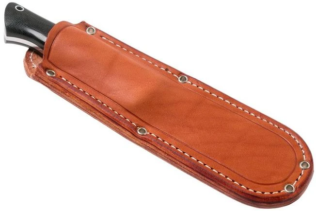 Bark River Bravo 1 LT CPM 3V Rampless, Black Canvas Micarta, Brown Sheath 8 Bark River Bravo 1 LT CPM 3V Rampless, Black Canvas Micarta, Brown Sheath - Image 6