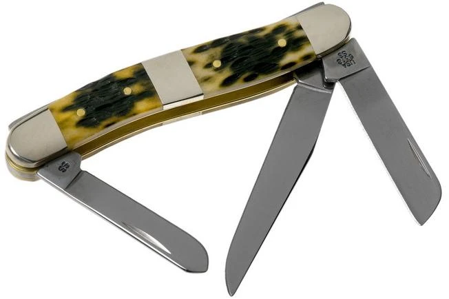 Case Medium Stockman, Tang Stamp Series, Peach Seed Jig, Olive Green Bone 21512, 6318 SS Pocket Knife 4 Case Medium Stockman, Tang Stamp Series, Peach Seed Jig, Olive Green Bone 21512, 6318 SS Pocket Knife - Image 2