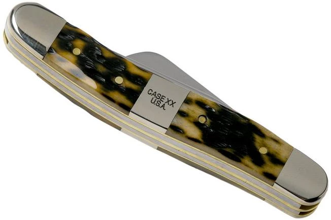 Case Medium Stockman, Tang Stamp Series, Peach Seed Jig, Olive Green Bone 21512, 6318 SS Pocket Knife 6 Case Medium Stockman, Tang Stamp Series, Peach Seed Jig, Olive Green Bone 21512, 6318 SS Pocket Knife - Image 4