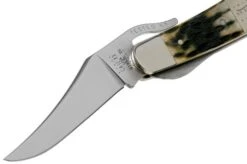 Case Russlock, Tang Stamp Series, Peach Seed Jig, Olive Green Bone 21517, 61953L SS Pocket Knife -Knives Discount Store CE21517 03 case