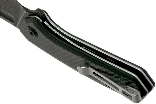 Civivi Mini Bullmastiff C2004DS-1 Damascus, Carbon Fibre & Black G10 Pocket Knife 7 Civivi Mini Bullmastiff C2004DS-1 Damascus, Carbon Fibre & Black G10 Pocket Knife - Image 5