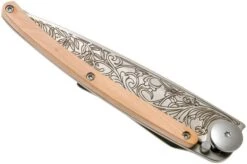 Deejo Tattoo 37g, Juniper Wood, Art Nouveau 1CB014 Pocket Knife -Knives Discount Store DJ1CB014 04 deejo