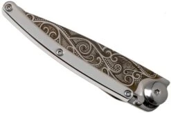 Deejo Tattoo Gold 27g, White Gold Gilded, Pacific DJ9AM000022 Pocket Knife -Knives Discount Store DJ9AM000022 04 deejo