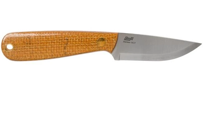 Brisa Necker 70, 001 Scandi Mustard Micarta, Neck Knife 4 Brisa Necker 70, 001 Scandi Mustard Micarta, Neck Knife - Image 2