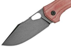 GiantMouse ACE Grand, Blackwashed M390, Burgundy Canvas Micarta Pocket Knife -Knives Discount Store GMGRAND BU MIC 03 giantmouse