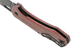 GiantMouse ACE Grand, Blackwashed M390, Burgundy Canvas Micarta Pocket Knife -Knives Discount Store GMGRAND BU MIC 05 giantmouse