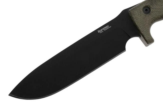 LionSteel M7B CVG Black, Green Canvas Micarta Fixed Knife, Molletta Design 5 LionSteel M7B CVG Black, Green Canvas Micarta Fixed Knife, Molletta Design - Image 3