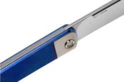 Medford Gentleman Jack S35VN, Tumbled Blade, Blue Handle Brushed Bolsters, Silver Hardware Pocket Knife -Knives Discount Store MF 21 GJ 02 06 medford