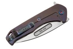 Medford Prae Slim Flipper, S45VN Tumbled Drop Point Blade, Violet Handle Pocket Knife -Knives Discount Store MF 23 PSF 01 07 medford