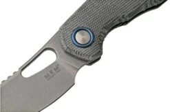 MKM Isonzo FX03M-3BC Clippoint M390, Black Canvas Micarta Pocket Knife, Jesper Voxnaes Design -Knives Discount Store MMK FX03M 3BC 03 mkm