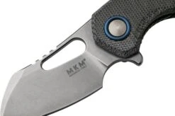 MKM Isonzo FX03M-3BC Clippoint M390, Black Canvas Micarta Pocket Knife, Jesper Voxnaes Design -Knives Discount Store MMK FX03M 3BC 07 mkm