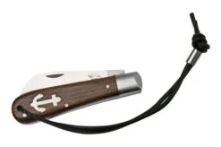 Otter Anchor Knife SET 172 Large Stainless, Smoked Oak, Brass Anchor, Leather Strap, Pocket Knife -Knives Discount Store ORSET172 04 otter