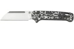 QSP Knife Penguin QS130SJ-G1, CPM 20CV Stonewashed, Fat Carbon White Storm, Slipjoint Pocket Knife