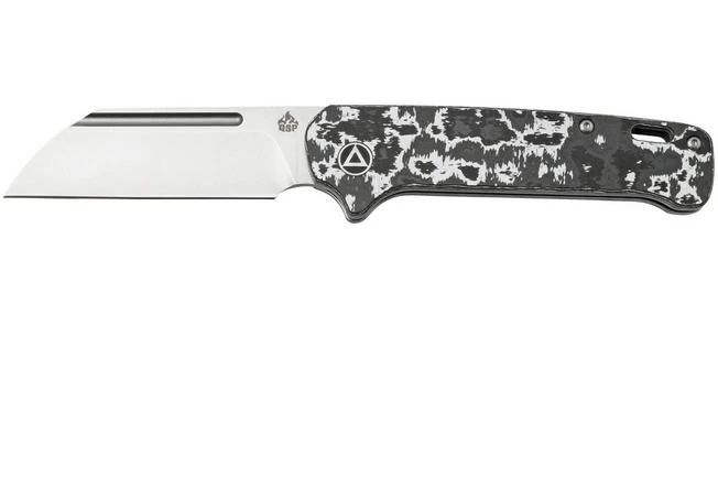 QSP Knife Penguin QS130SJ-G1, CPM 20CV Stonewashed, Fat Carbon White Storm, Slipjoint Pocket Knife 3 QSP Knife Penguin QS130SJ-G1, CPM 20CV Stonewashed, Fat Carbon White Storm, Slipjoint Pocket Knife