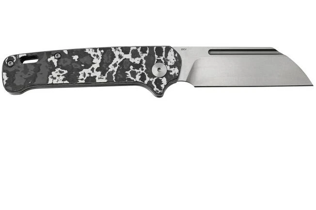 QSP Knife Penguin QS130SJ-G1, CPM 20CV Stonewashed, Fat Carbon White Storm, Slipjoint Pocket Knife 4 QSP Knife Penguin QS130SJ-G1, CPM 20CV Stonewashed, Fat Carbon White Storm, Slipjoint Pocket Knife - Image 2