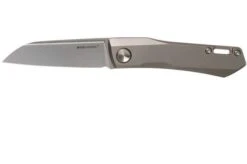 Real Steel Solis 7061S Beadblast Titanium, Silver, Slipjoint Pocket Knife, Poltergeist Design