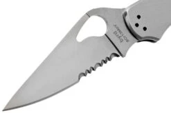 Spyderco Harrier 2 Stainless BY01PS2 Partly Serrated Pocket Knife -Knives Discount Store SPBY01PS2 03 spyderco