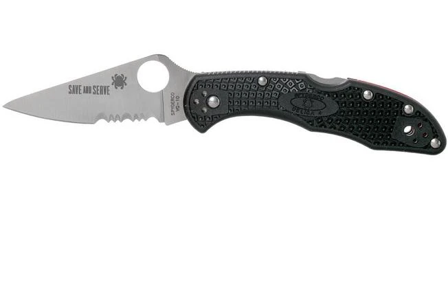 Spyderco Delica 4 Thin Red Line C11FPSBKRD Pocket Knife 3 Spyderco Delica 4 Thin Red Line C11FPSBKRD Pocket Knife