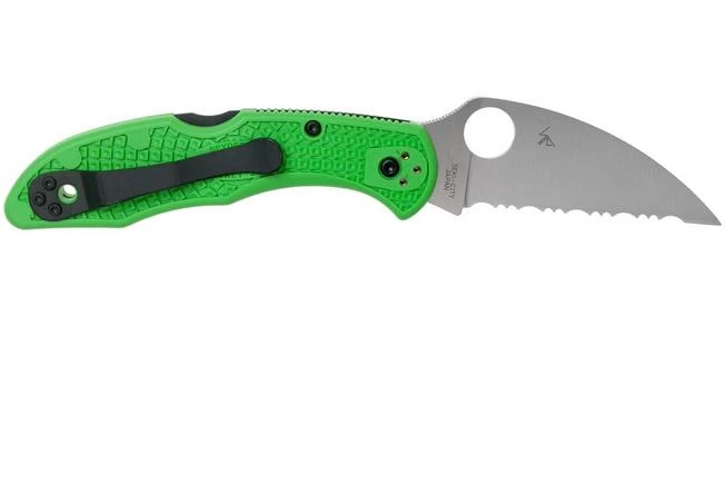 Spyderco Salt 2 Green Wharncliffe LC200N C88FSWCGR2 Serrated Pocket Knife 4 Spyderco Salt 2 Green Wharncliffe LC200N C88FSWCGR2 Serrated Pocket Knife - Image 2