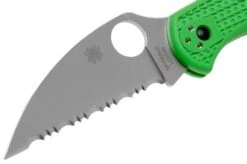 Spyderco Salt 2 Green Wharncliffe LC200N C88FSWCGR2 Serrated Pocket Knife 11 Spyderco Salt 2 Green Wharncliffe LC200N C88FSWCGR2 Serrated Pocket Knife -Knives Discount Store SPC88FSWCGR2 03 spyderco