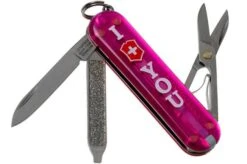 Victorinox Classic ‘The Gift’, I Love You, Translucent Pink 0.6233.T855 Swiss Pocket Knife