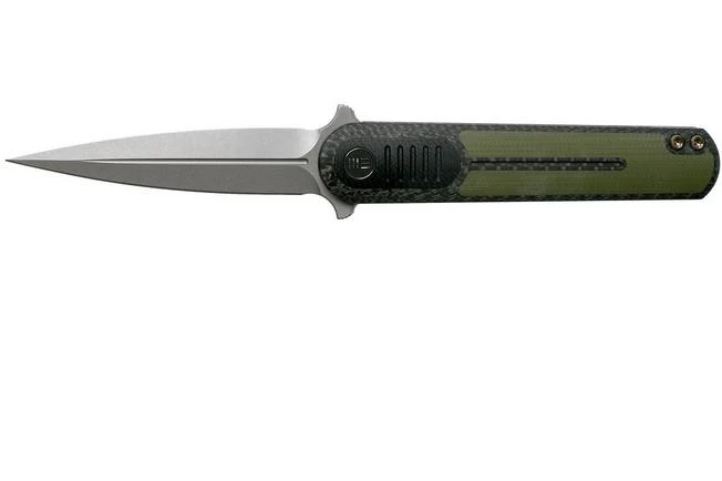 We Knife Angst 2002A Carbon Fibre, Green G10 Pocket Knife, Justin Lundquist Design 3 We Knife Angst 2002A Carbon Fibre, Green G10 Pocket Knife, Justin Lundquist Design