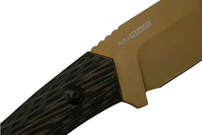 Willumsen Paragon DL22TTA Desert Tan Black G10, AUS-8, Fixed Knife 7 Willumsen Paragon DL22TTA Desert Tan Black G10, AUS-8, Fixed Knife - Image 5