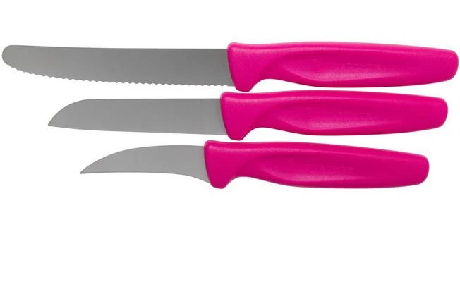 Wüsthof Create Collection Three-piece Peeling Knife Set, Pink 3 Wüsthof Create Collection Three-piece Peeling Knife Set, Pink