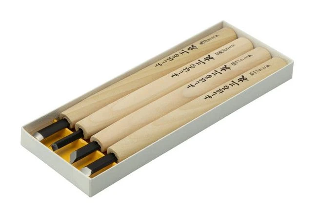 Yoshiharu Y-4 Mitomoto Japanese Wood Carving Knives, Set Of 4 4 Yoshiharu Y-4 Mitomoto Japanese Wood Carving Knives, Set Of 4 - Image 2